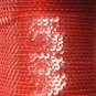 Sequin Stitched Trim 4mm ~ Coral Orange Transparent See-Thru ~ Made in USA