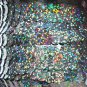 Galactic Black Hologram Reflective Sequin Trim 10mm flat strung. Made in USA.