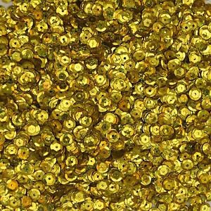 Cup Sequin 6mm Loose Yellow Laser Hologram Reflective Rainbow Made in USA