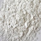 3mm Flat SEQUIN PAILLETTES ~ Soft SATIN White Bridal ~ Made in USA.