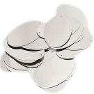 Silver Shiny Metallic Sequins Oval 2" Large Couture Paillettes