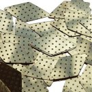 Long Diamond Sequin 1.75" Black Polka Dot on Gold Metallic