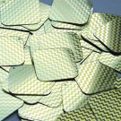 Square Diamond Sequin 1.5" Yellow Silver Chevron Zig Zag Pattern Metallic