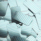 Rectangle Sequin 1.5" Aqua Blue Silver Chevron Zig Zag Pattern Metallic