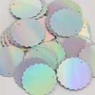 Silver Lazersheen Reflective Round Ruffle Edge 30mm Couture Sequin Paillettes