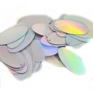 Silver Lazersheen Reflective Metallic Sequins Oval 1.5" Large Couture Paillettes