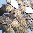 Long Diamond Sequin 1.75" Gold Brown Snakeskin Reptile Pattern Metallic