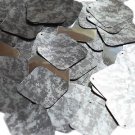 Square Diamond Sequin 1.5" Digi Ice Camo Camouflage Gray Black Metallic