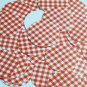 Round Sequin 1.5" Red White Gingham Plaid Checker Pattern Opaque