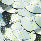 Navette Leaf Sequin 1.5" Yellow Polka Dot on Silver Metallic