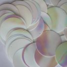 White Paillettes ~ 30mm ROUND SEQUIN Opaque Iris Rainbow Shiny ~ Made in USA