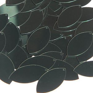 Forest Green Metallic Navette Leaf Sequins 1.5 inch Couture Paillettes