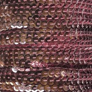 Light Pink Metallic 5mm cup Sequin Trim Flat Stitched Strung by the yard 15'