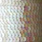 SEQUIN STRING TRIM~  WHITE Opaque RAINBOW ~ 6mm FLAT strung by yard  Made in USA