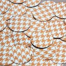 Round Sequin 30mm Orange Silver Houndstooth Pattern Metallic