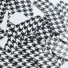 Rectangle Sequin 1.5" Black White Houndstooth Pattern Opaque