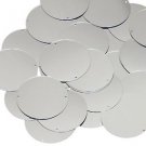 Silver Metallic 2 hole Sequin Round 40mm Couture Paillettes