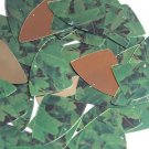 Fishscale Fin Sequin 1.5" Green Burdock Dock Leaf Gold Metallic