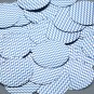 Round Sequin 1.5" Blue Silver Chevron Zig Zag Pattern Metallic