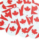 Round Sequin 1.5" Maple Leaf Canadian Flag Canada Red White Opaque