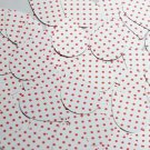 Teardrop Sequin 1.5" Red Polka Dot on White Opaque