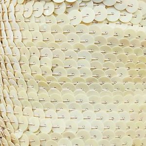 Lt Beige Iris Rainbow Sequin Trim 6mm 1/4" wide stitched Strung by the yard 15'