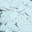 Long Diamond Sequin 1.75" Aqua Blue Polka Dot on Silver Metallic