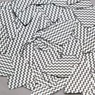 Fishscale Fin Sequin 1.5" Black Silver Chevron Zig Zag Pattern Metallic