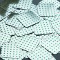 Square Diamond Sequin 1.5" Green Polka Dot on Silver Metallic