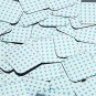 Square Diamond Sequin 1.5" Aqua Blue Polka Dot on Silver Metallic