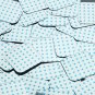 Square Diamond Sequin 1.5" Aqua Blue Polka Dot on Silver Metallic
