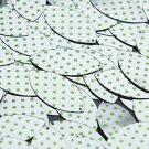 Navette Leaf Sequin 1.5" Lime Green Polka Dot on Silver Metallic
