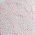 Navette Leaf Sequin 1.5" Red Polka Dot on White Opaque