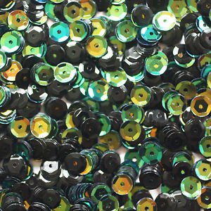 6mm Cup SEQUIN FACET Loose PAILLETTES ~ GREEN JUNGLE Premium Rainbow Metallic