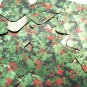 Square Diamond Sequin 1.5" Holly Leaves and Berries Green Leaf Red Berry Metalli