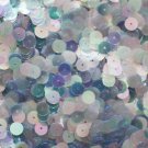 SEQUINS 8mm flat PAILLETTES ~ Pale Blue Crystal Rainbow Iris ~ Made in USA.