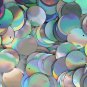 30mm ROUND SEQUIN PAILLETTE ~ Silver Metallic Lazersheen Iridescent~ Made in USA