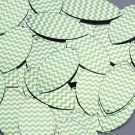 Navette Leaf Sequin 1.5" Lime Green Silver Chevron Zig Zag Pattern Metallic