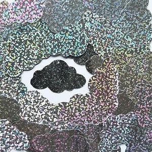 Silver Glitter Hologram Cloud 1.5" Couture Sequin Paillettes. Made in USA.