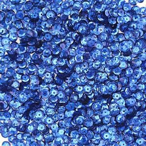 Cup Sequin 6mm Loose Royal Blue Laser Hologram Reflective Rainbow Made in USA