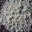 3mm Flat SEQUIN PAILLETTES ~ WHITE AURORA Rainbow Pearl ~ Made in USA.