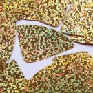 Gold Glitter Hologram Reflective Fishscale Fin 1.5" Couture Sequin Paillettes