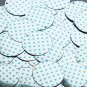 Round Sequin 30mm Aqua Blue Polka Dot on Silver Metallic