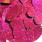 Fuchsia Pink Glitter Sparkle Sequins Oval 1.5 inch Large Couture Paillettes