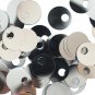 Large Hole SEQUIN PAILLETTES ~  Silver Shiny Metallic~ 20mm round ~ Made in USA