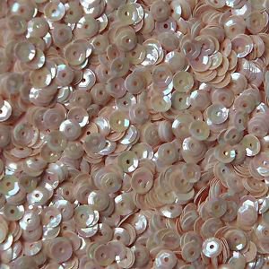 5mm Cup SEQUIN FACET Loose Paillettes ~ Opaque Peach Iris Rainbow Premium