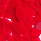 Red Sequin Oval Velvet Velour Flocked Fuzzy 1.5 inch Large Couture Paillettes