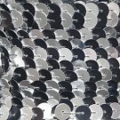 Sequin Trim 8mm Iron On Black and Silver Metallic. Made in USA