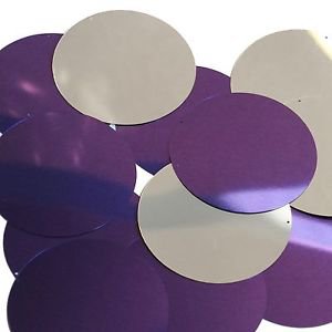 Purple Silver Metallic Sequin Round 60mm Couture Paillettes