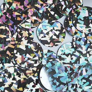 Round Sequin Silver Northern Lights Reflective 1.5 inch Large Couture Paillettes